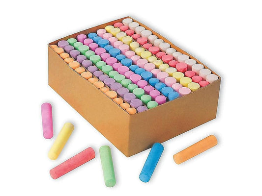 S&S Worldwide Giant Box of Jumbo Sidewalk Chalk, 126 Pieces, 9 Colors - Bulk Set Color Splash Outdoor Colored Chalk for Kids and Toddlers Ages 3+, Non-Toxic