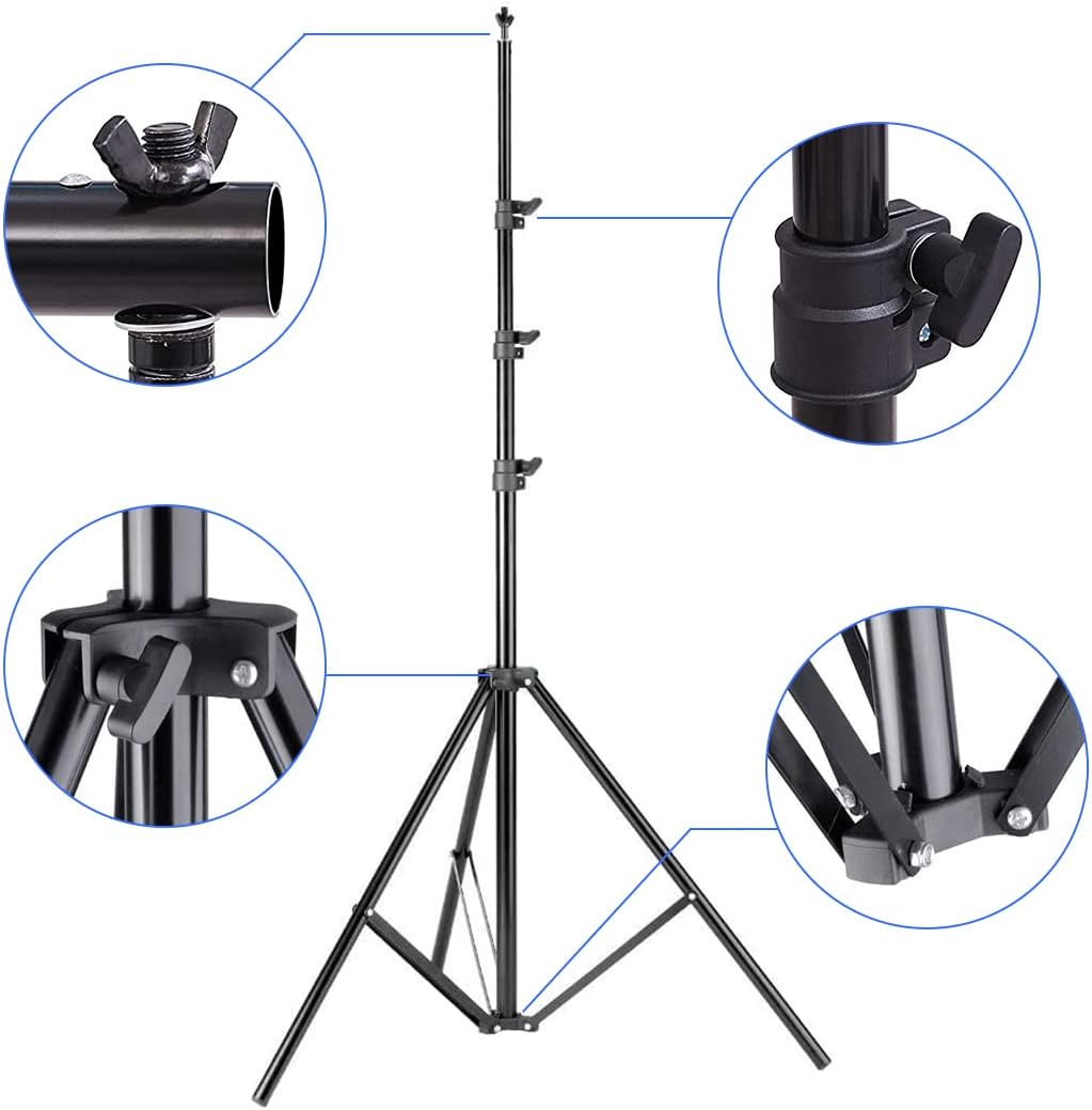 SLOW DOLPHIN 10x 8.5 ft Photo Backdrop Stand, Adjustable Photography Background Support System Stand for Photo Video Studio with Carrying Bag, Clips, Clamps