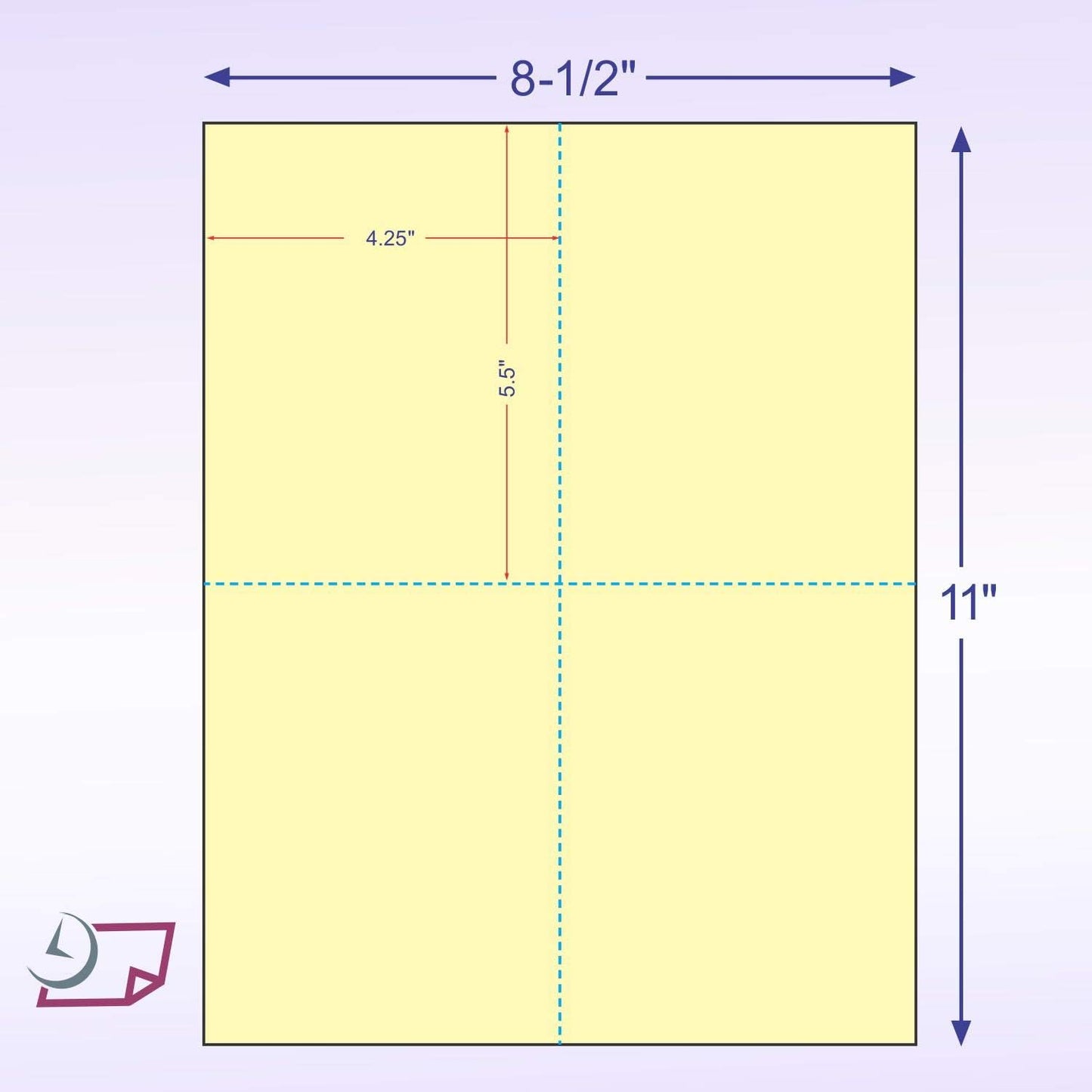 NextDayLabels 8-1/2" x 11" Laser/Inkjet Postcards 4 Per Page, (4-1/4" x 5-1/2" Each Card | Canary, 4000 Cards)