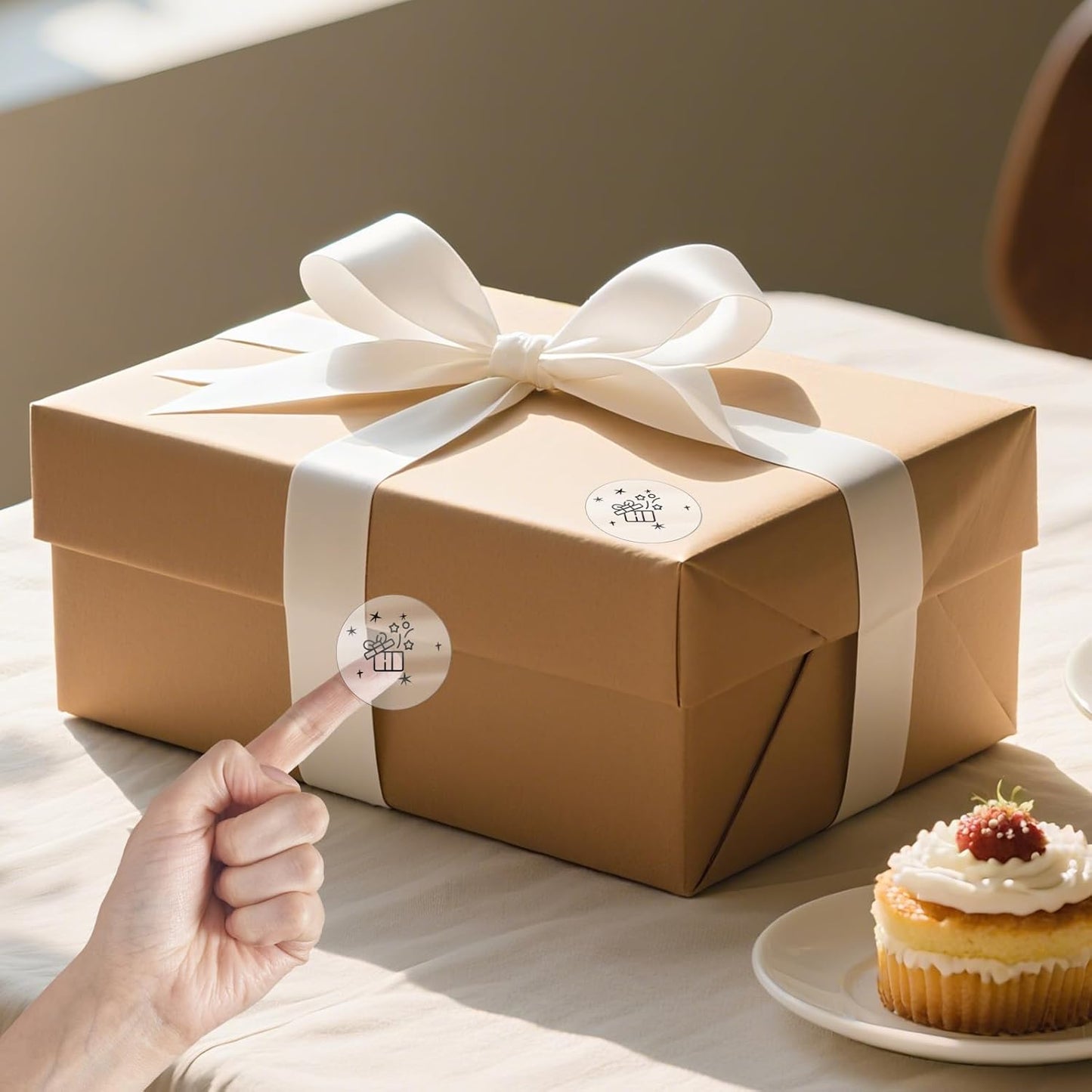 Transparent Thermal Labels Round 1.5 Inch Self Adhesive Circle Clear Printer Stickers Vinyl Waterproof Roll Decals Name Tag for Address Design DIY Logo Business 300 PCS