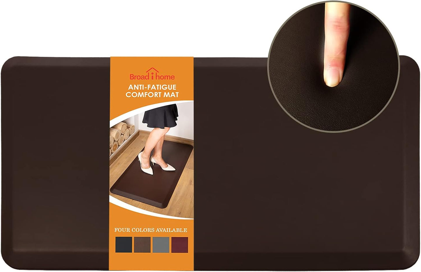 Thick Anti Fatigue Comfort Mat for Standing Desks, Non-Slip Standing Kitchen Mat, Waterproof Floor Mat, Commercial Pads for Offices, Home, Garages(Brown)…