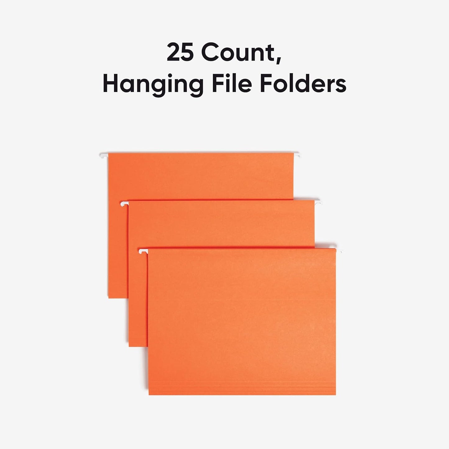 Smead Standard Hanging File Folders, 25 Count, Orange, 1/5-Cut Adjustable Tabs, Letter Size (64065)