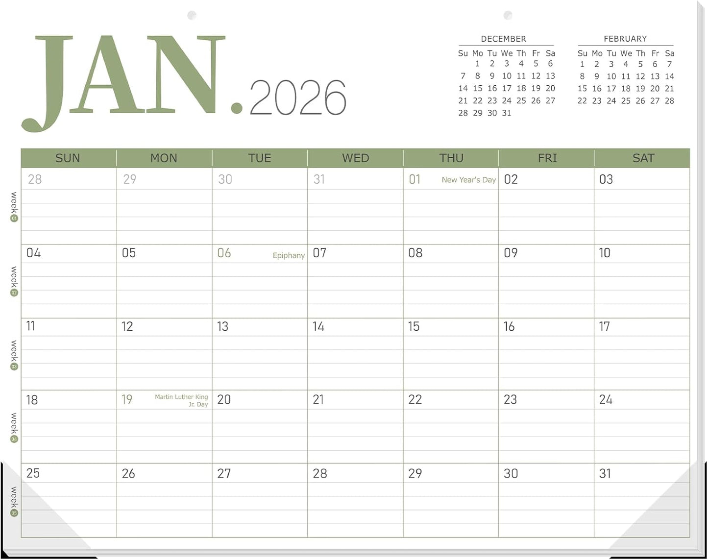 GuassLee Desk Calendar 2026, 18-Month Hanging Desk/Wall Calendar From 2026 Jan-2027 Jun, 14" X 11" Monthly Planner with Thick Paper For Office Home School Desk Organizing