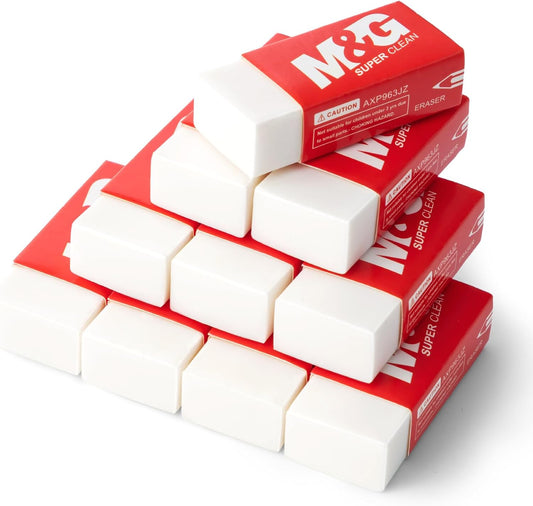 M&G Pencil Eraser for Kids, 30 Pack, White Erasers Bulk, Erasers for Artists, Drawing Erasers for Sketching, Small Pencil Erasers, Art Erasers for Drawing, School Erasers Office Supplies