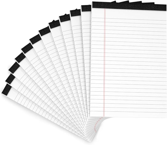 12 Pack Note Pads 5x8 Small Legal Pads White Notepads 5x8 Inch 80 GSM Paper Pads With 30 Sheets Per Notepad Small Writing Pads Notebook for Work White Lined Note Pads Small Legal Notepads for School