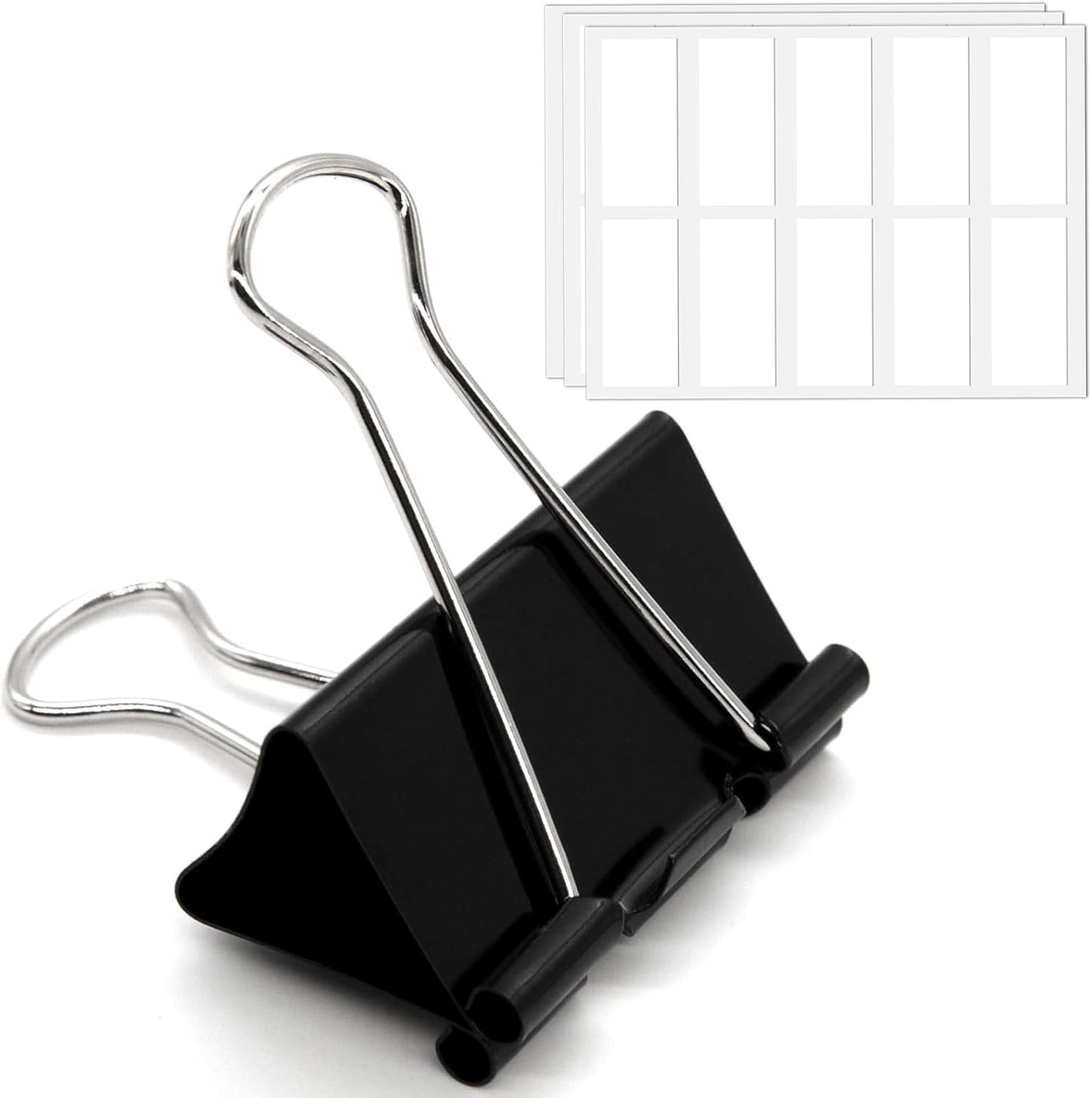 30 Pack Binder Clips with Labels, 2.4 Inch Extra Large Binder Clips Big Paper Clamps for Office and Home Supplies
