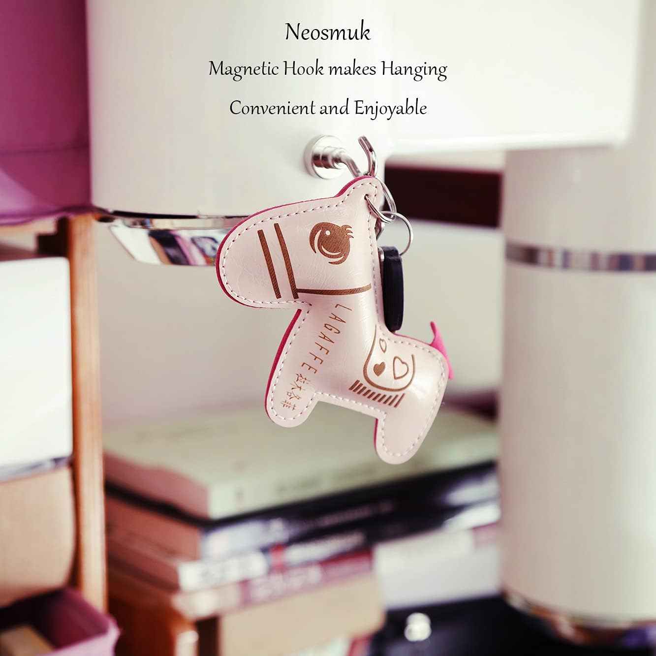 Neosmuk Magnetic Hooks,30lb Heavy Duty Earth Magnets with Hook for Refrigerator, Extra Strong Cruise Hook for Hanging, Magnetic Hanger for Cabins, Grill (Silvery White, Pack of 4)