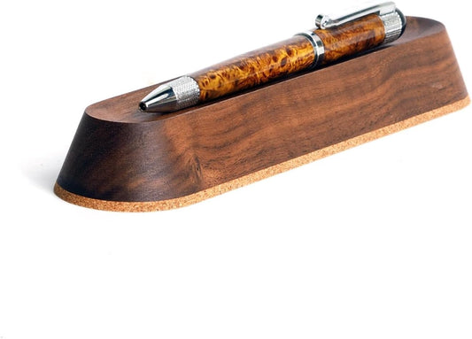Wood Pen Tray – Handmade Walnut Desk Organizer, Minimalist Pen Holder for Office, Home, Gift (MODEL-2-WALNUT)