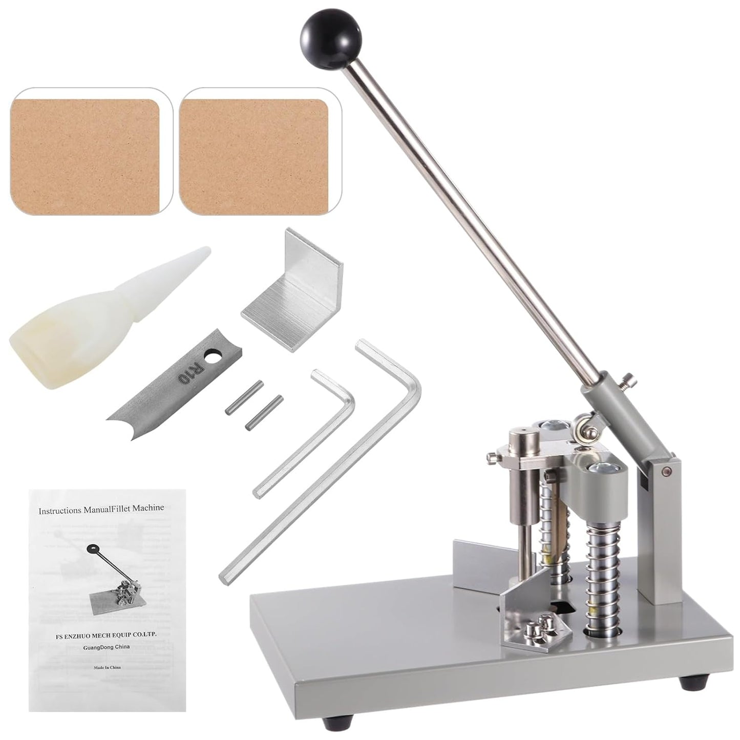 Corner Rounder, Paper Punch Cutter, Hand-Operated Corner Rounding Machine with R6mm and R10mm Dies, Industrial Heavy Duty Paper Cutting Tool for Laminate