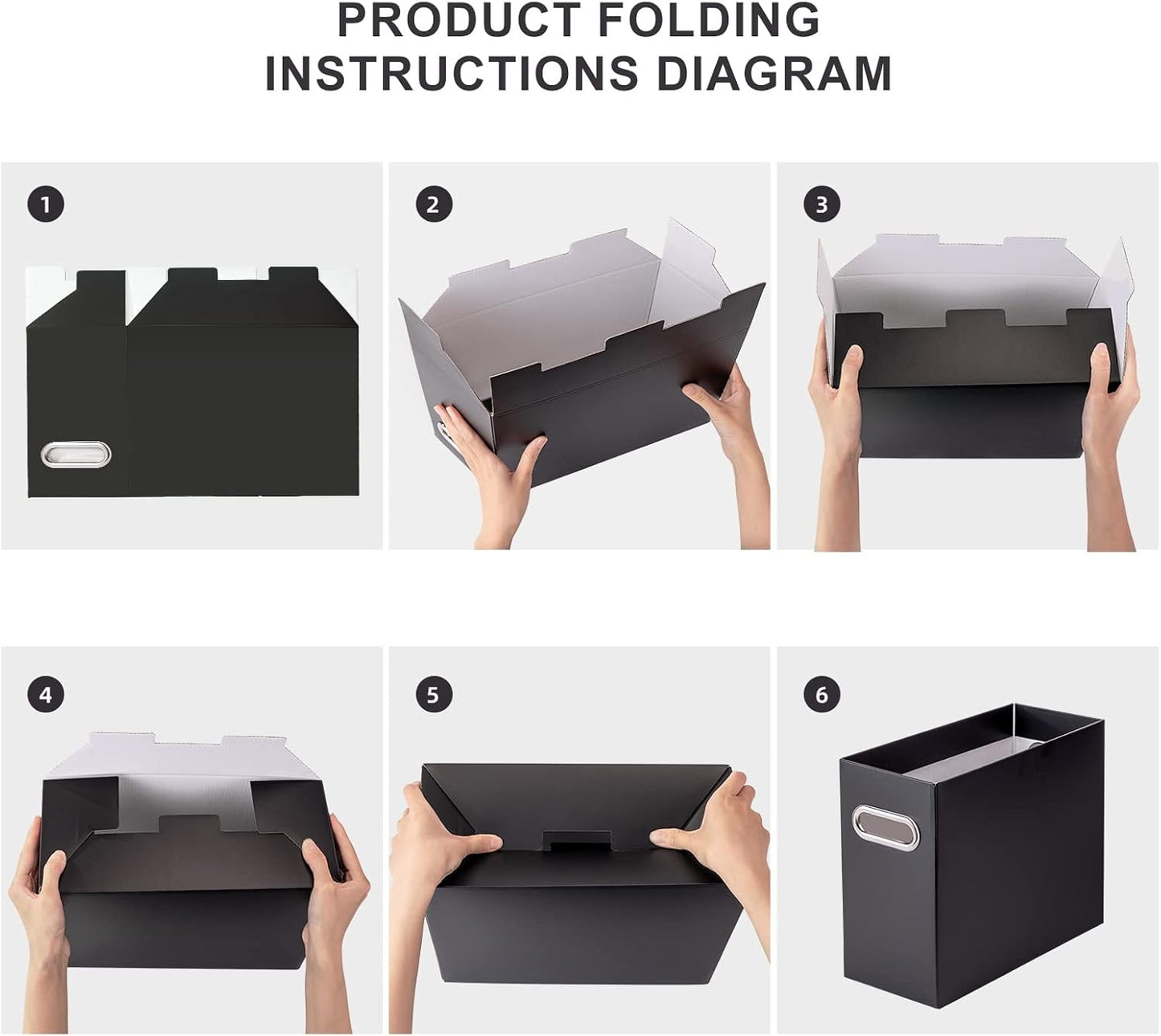 Oterri File Organizer, 8 Packs Small Storage Box, Cardboard File Folder Organizer, Collapsible File Box for Hanging File Folders Letter Size, Portable Filing Organizer with Handle (Multi color)