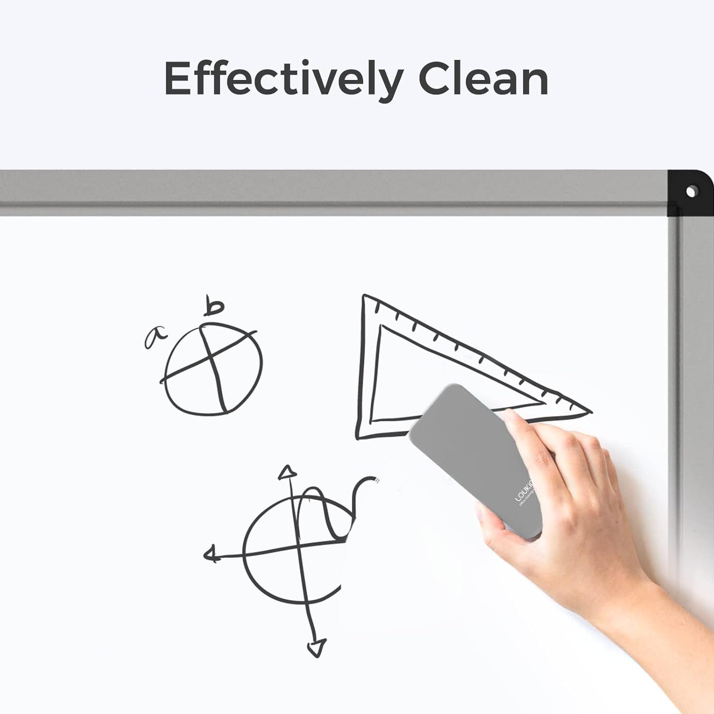 loukin 4 Pack Magnetic Dry Erase Eraser, Whiteboard Eraser, Glass Board Remover, 3.4 fl oz Whiteboard Cleaner * 2 Included, for Classroom, Home and Office Use (Gray)