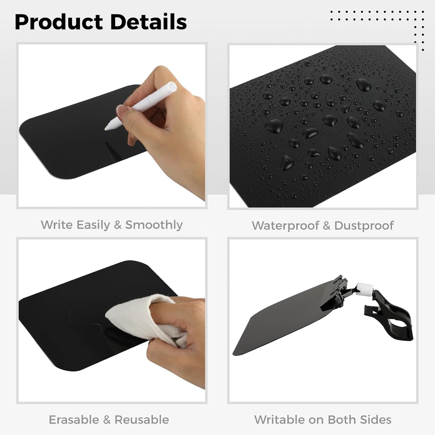 20 Pcs Price Display Signs, Adjustable Clip on Sign Holder with 20 Clips and 2 Pens, Rotataing Plastic Chalkboard Sign, Double Sided Mini Blackboard Clips for Store Business Office