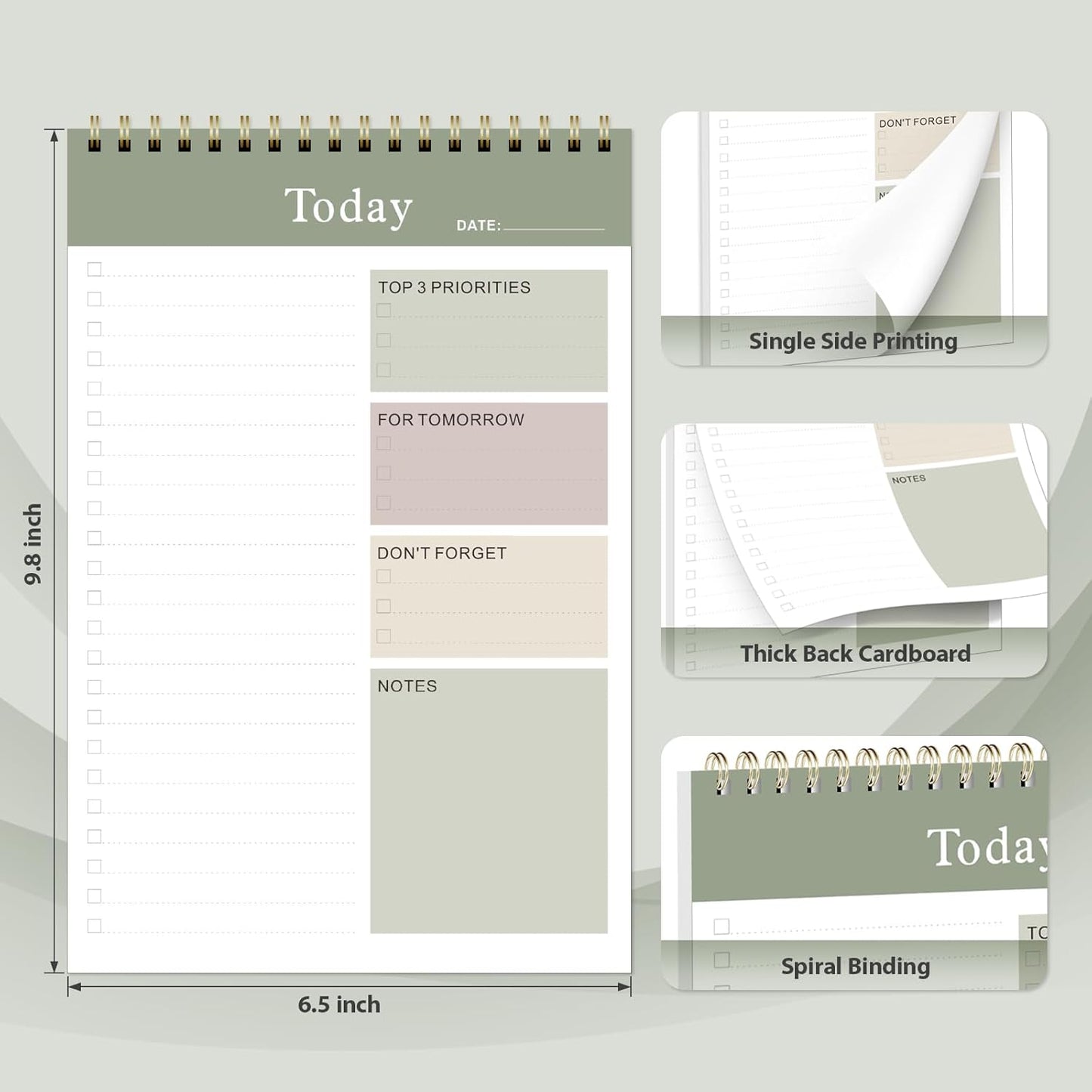 Weekly To Do List Notepad, Undated Planner with 52 Sheets (6.5''x8.9''), Desk Weekly Planner for Women & Man, Home School & Work