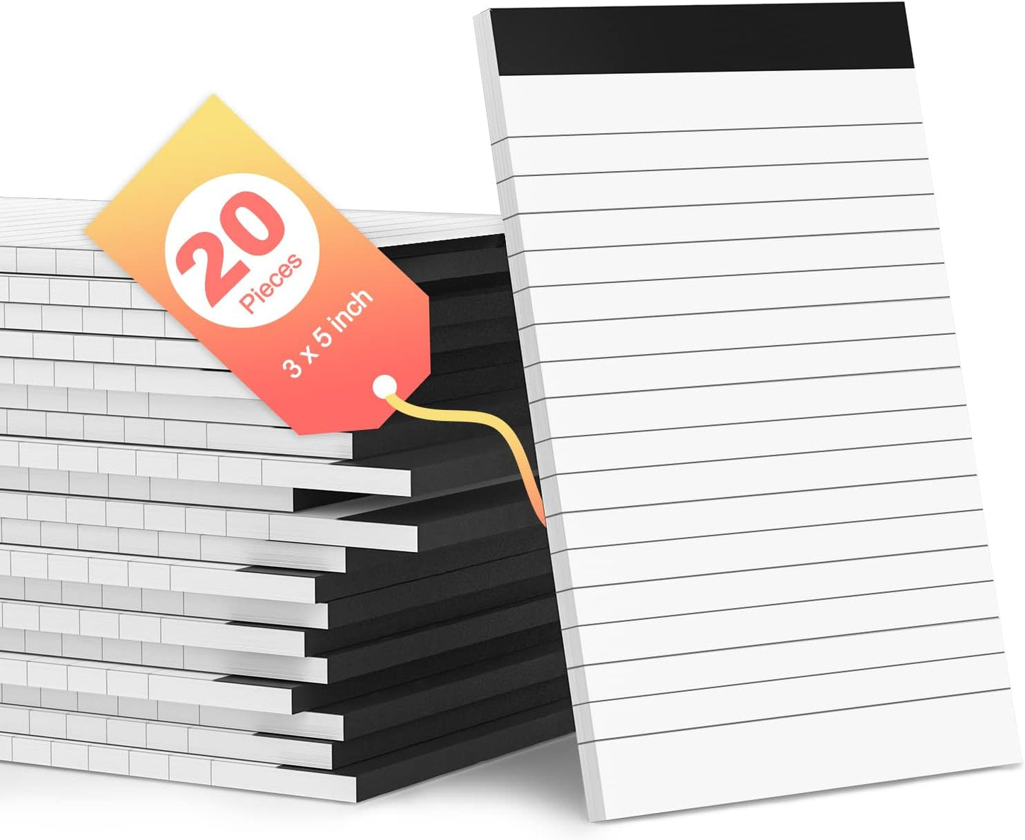 20 Pack Small Notepads Refills Memo Pads 3 x 5 Inch Lined Writing Note Pads with 30 Sheets Note Pad Paper in Each Pad Mini Pocket Notebook Refills for Taking Notes and Reminders Organization Planning
