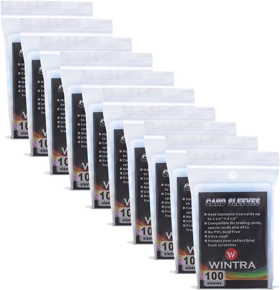 1000 Pack Transparent Penny Card Sleeves, 2-5/8 x 3-5/8'' Soft Protective Sleeves, Ultra Clear Baseball Card Sleeves, Soft Card Protectors for Trading Cards and Sports Cards