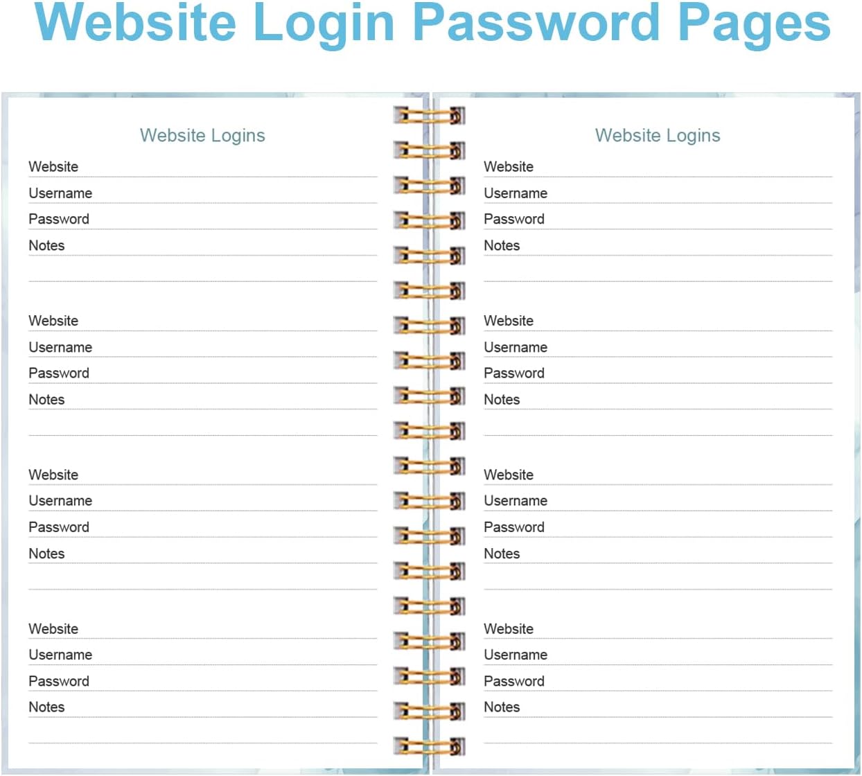 Address Book with Alphabetical Tabs - Small Address Book Spiral with Address Contacts, Special Date, Phone, Birthday & Internet Login Password for Home and Office, 4.3" x 6.2", Blue Watercolor