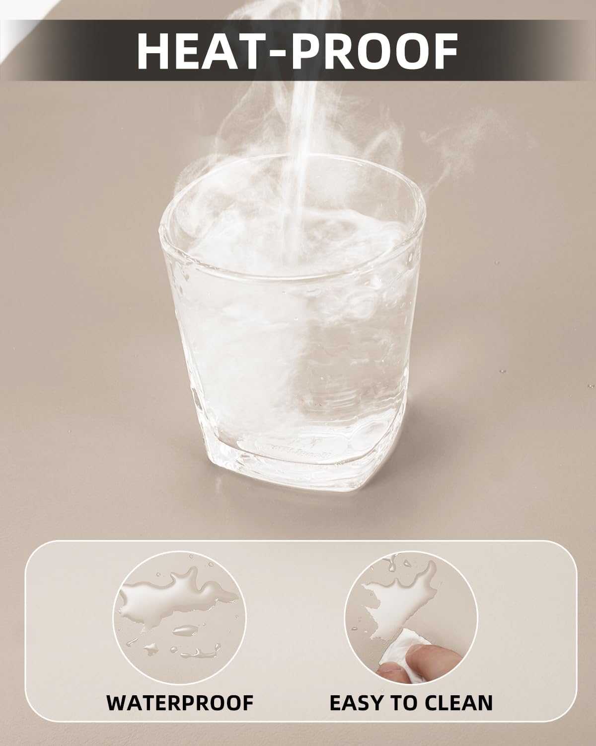 Non-Slip Desk mat,PULeather Desk Pad Protector, Office Desk Mat, Large Mouse Pad,Desk Blotter, Laptop Desk Pad, Waterproof Desk Writing Pad for Office and Home (Apricot, 35.4" x 17")