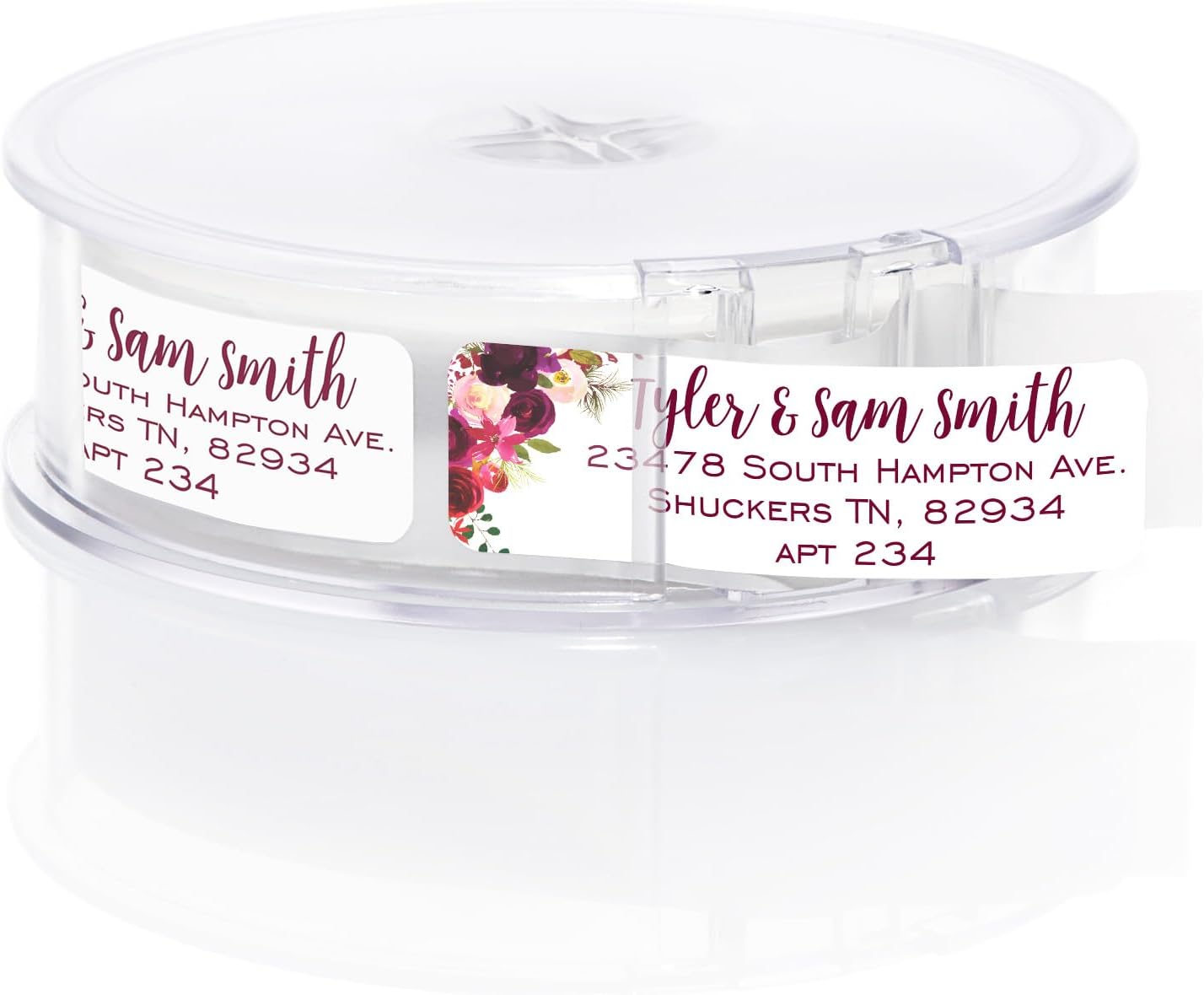 Fall Floral Rolled Address Labels / 500 Personalized Return Address Labels/Designer Address Stickers in Elegant Plastic Dispenser