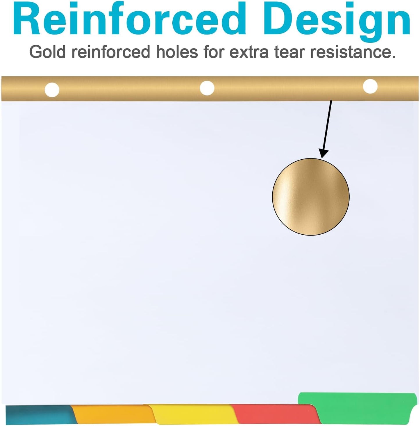 Binder Divider, PANDRI 120 Pack Binder Index White Dividers with 5 Tabs, Letter Size Paper Binder Divider for School Office Home Business