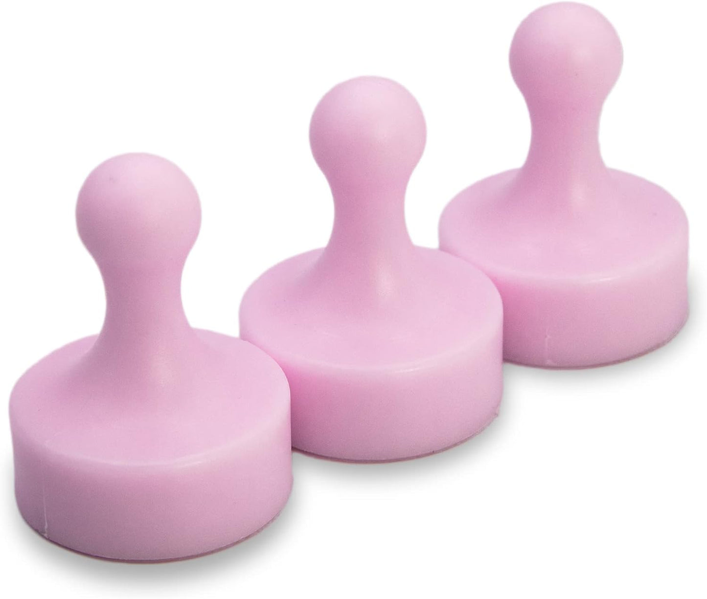 GLASSBOARD STUDIO Powerful Neodymium Magnets, Pawn-Shaped - Strong Fridge/Refrigerator and Whiteboard Magnet, Ideal for Office, Kitchen, Crafts - Rare Earth, Heavy Duty (3, Cotton Candy Pink)