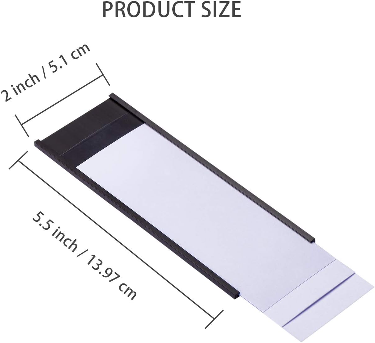 Eeoyu Magnetic Label Holders with Magnets Magnetic Data Card Holders with Clear Plastic Protectors for Metal Shelf, Whiteboard, Set of 50 (2 x 5.5 Inch)