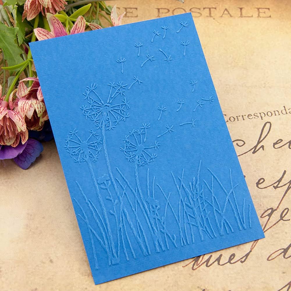 4Pcs Flower Butterfly Plastic Embossing Folder Dandelion DIY Craft Template Molds Stencils Scrapbook Paper Cards Photo Album Making Tool Embossing Folders Handmade Art Craft Supplies Decorating Mold