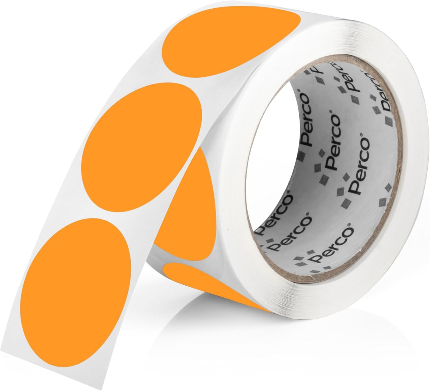 Perco Fluorescent Orange 2-Inch Round Circle Dot Sticker Labels with Easy Peel Perforation - 500 Labels per Roll - Strong Adhesion, Vibrant Colors for Organizing, Crafting & More - Made in USA