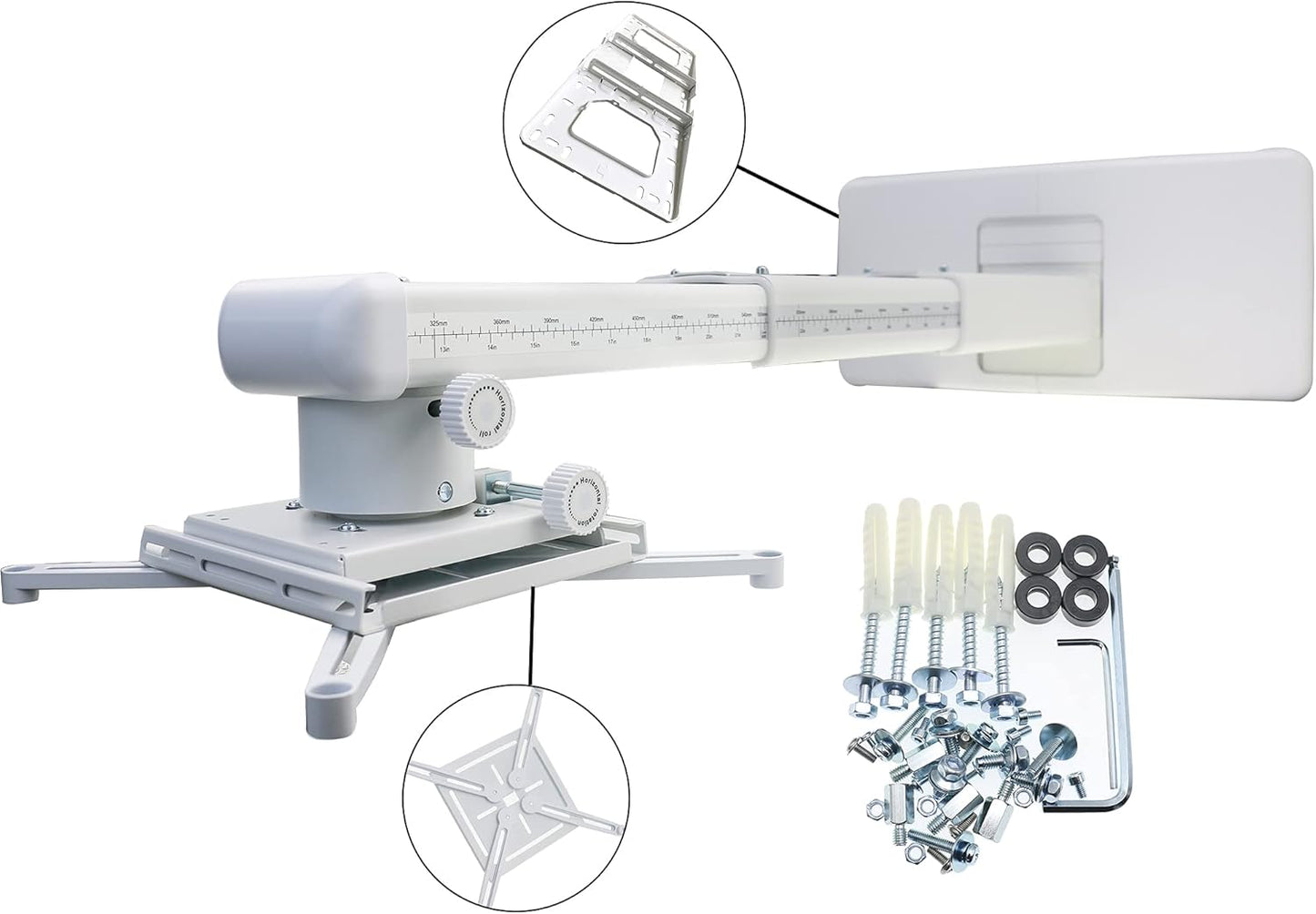 NC Projector Wall Mount with Universal LCD/DLP mounting ,Telescopic Bracket Hanger,22lbs Load Capacity,High-Precision Adjustable:(19.49"-49.21")