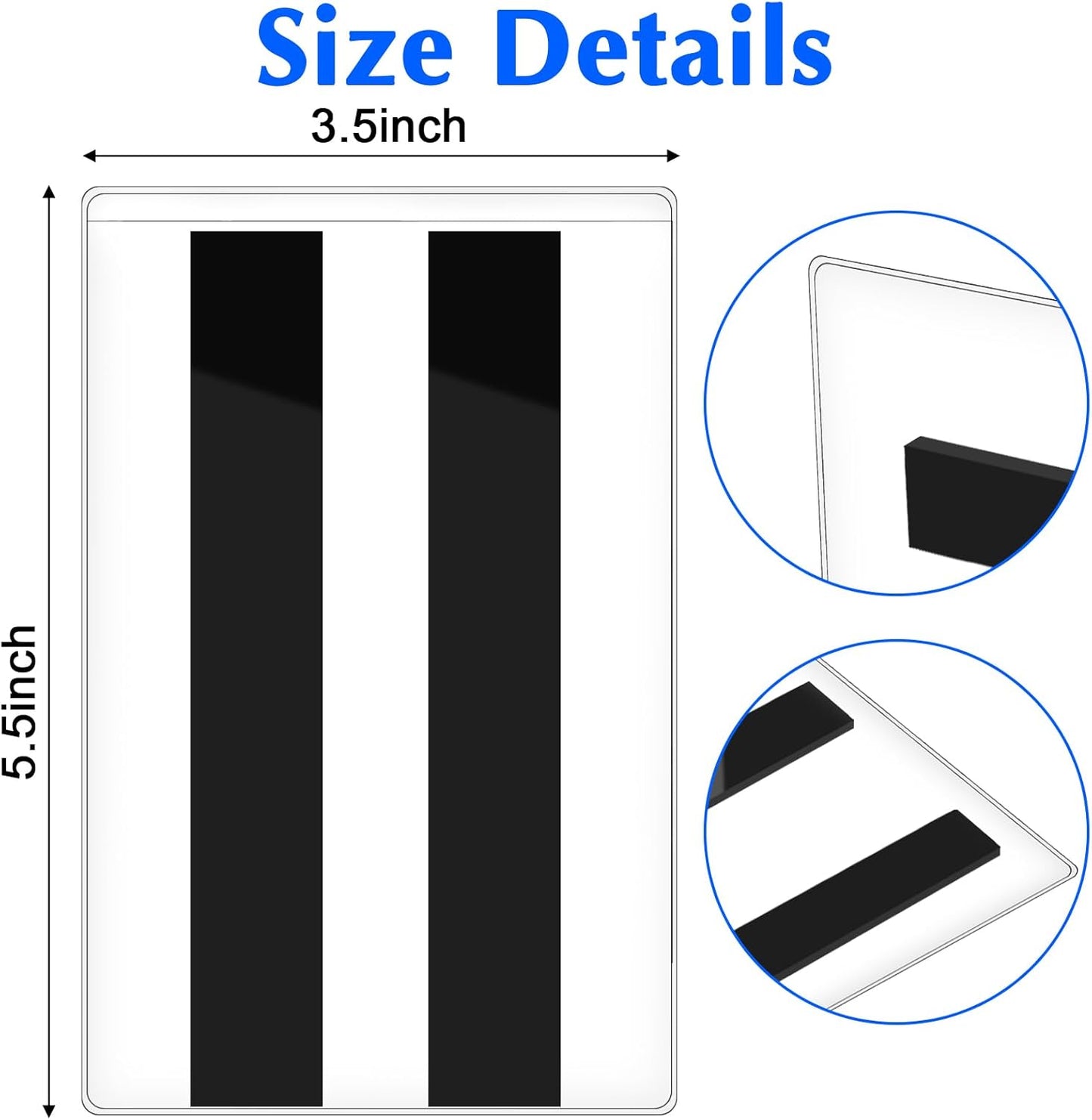 50 Pcs Magnetic Sign Holder Pallet Rack 5.5 x 3.5 Inches Magnetic Label Holder Clear Double Sided Window Display Frame Easy Front Opening for Window Door Office Schedule Store Home