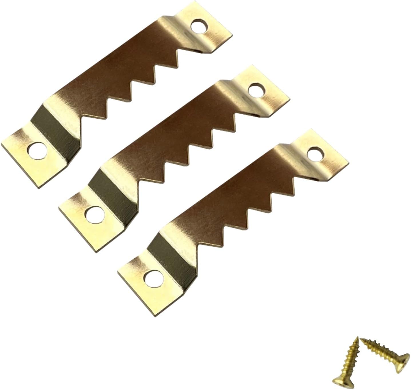 50 Pack Large Sawtooth Picture Hangers Steel Picture Hangers Picture Frames Hangers with Screws Picture Hang Solutions, for Hanging Clock Paintings Artwork Picture Frame Hook Photos (Gold)