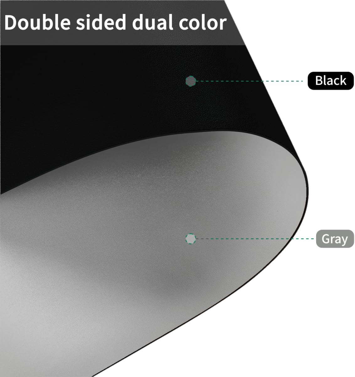 Table Pad for Dining Room Table - Can Be Used On Both Sides Waterproof and Easy to Clean Good Flatness Used for Dining Table(Black+Gray 44x72)