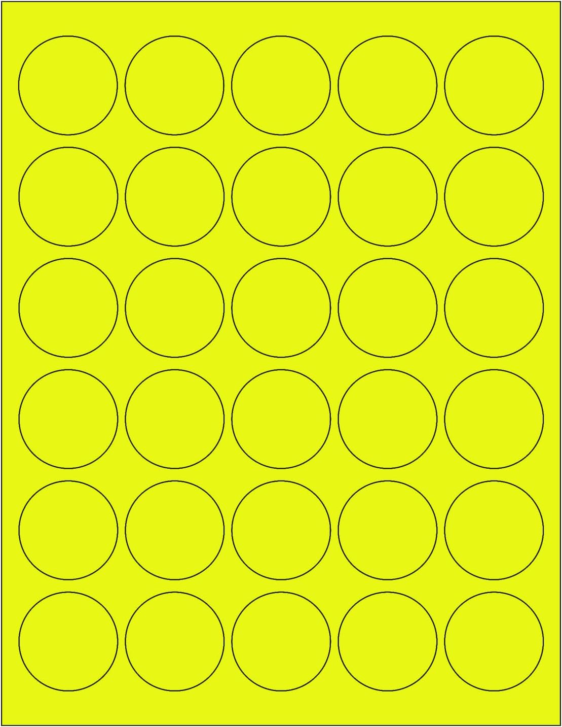 NextDayLabels - 8-1/2 x 11 Neon Color High Light Fluorescent Labels for Laser & Inkjet Printer (Yellow Fluorescent, 1.5" Round - 30 Per Page | 3000 Labels)