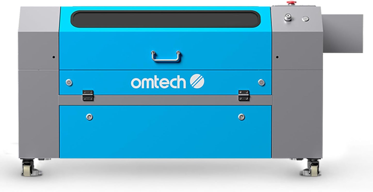 OMTech 90W CO2 Laser Engraver with Water Chiller, 28"x20" Cutting & Engraving Machine with Air Assist, 4-Way Pass, Caster Wheels, RDWorks, for Wood, Glass, Acrylic & More