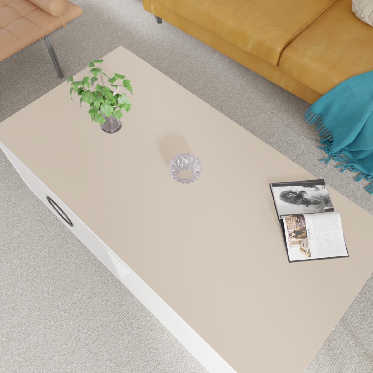 Large Desk Mat - 24x36 Inch Waterproof Anti Overflow Can Cover Up Defects Protect The Surface of Furniture from Scratches Can Be Used for Office Coffee Table Dorm(Off White+Light Gray 24x36)