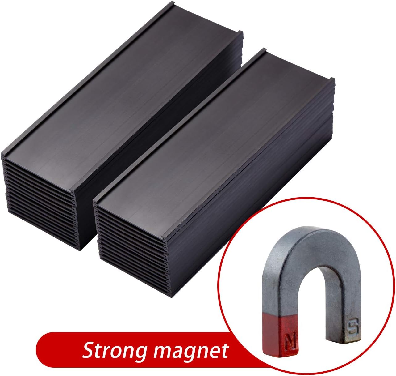 Eeoyu Magnetic Label Holders with Magnets Magnetic Data Card Holders with Clear Plastic Protectors for Metal Shelf, Whiteboard, Set of 30 (2 x 5.5 Inch)