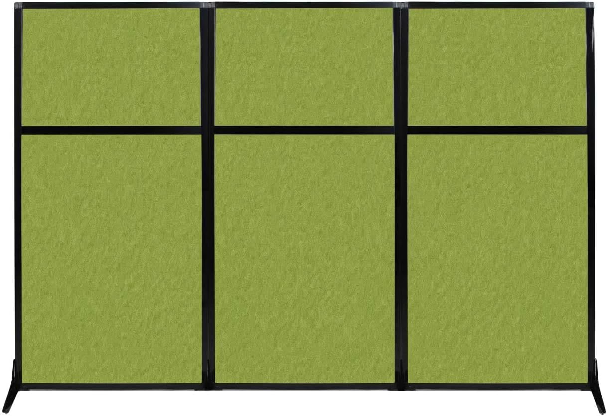Versare Workstation Partition | Portable Wall Divider | Modern Office Cubicle | Free Standing Privacy Screen | Flexible Work Space | 99" x 70" Lime Green Fabric Panels