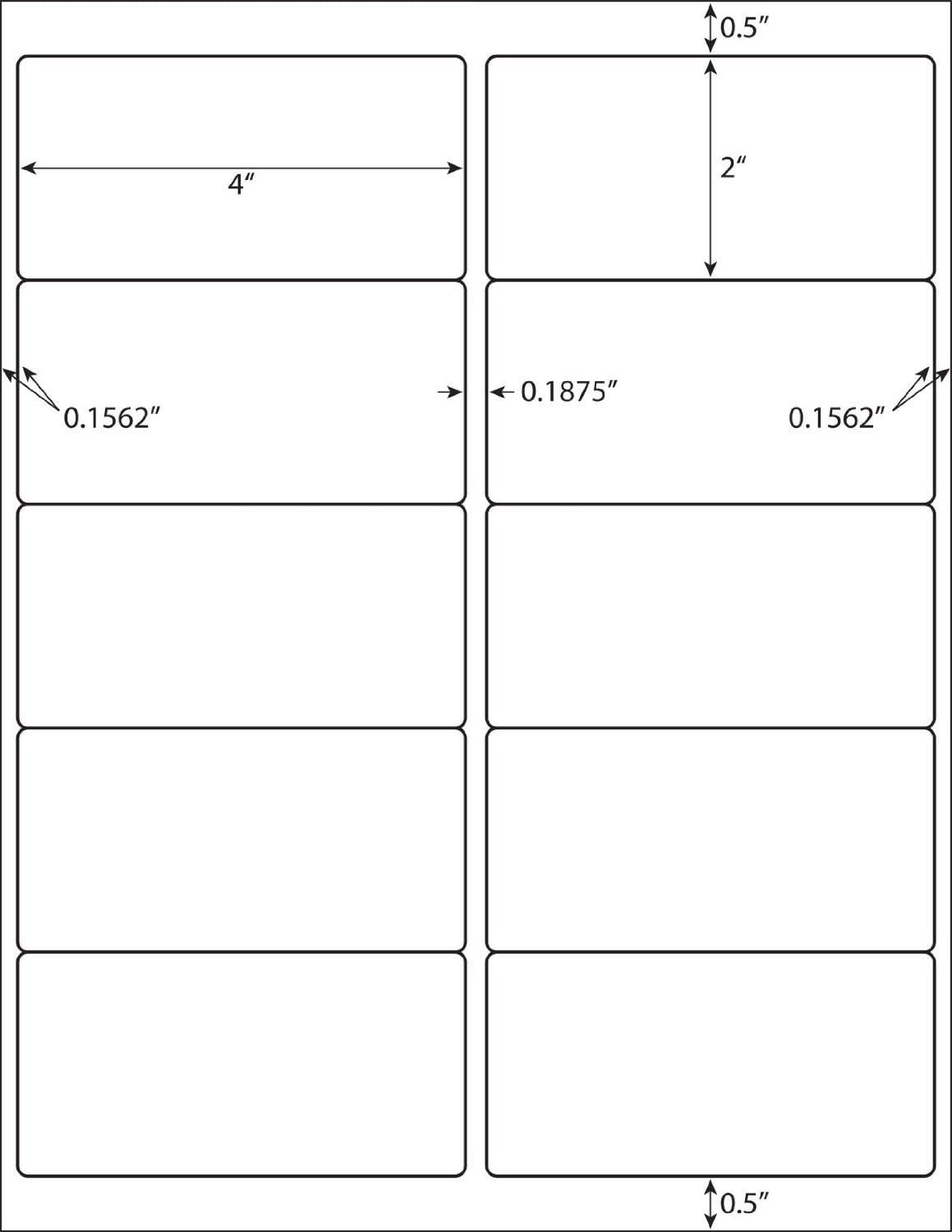 10 Up - 500 Sheets Shipping Address Labels - 2" x 4" - Total 5000 Labels