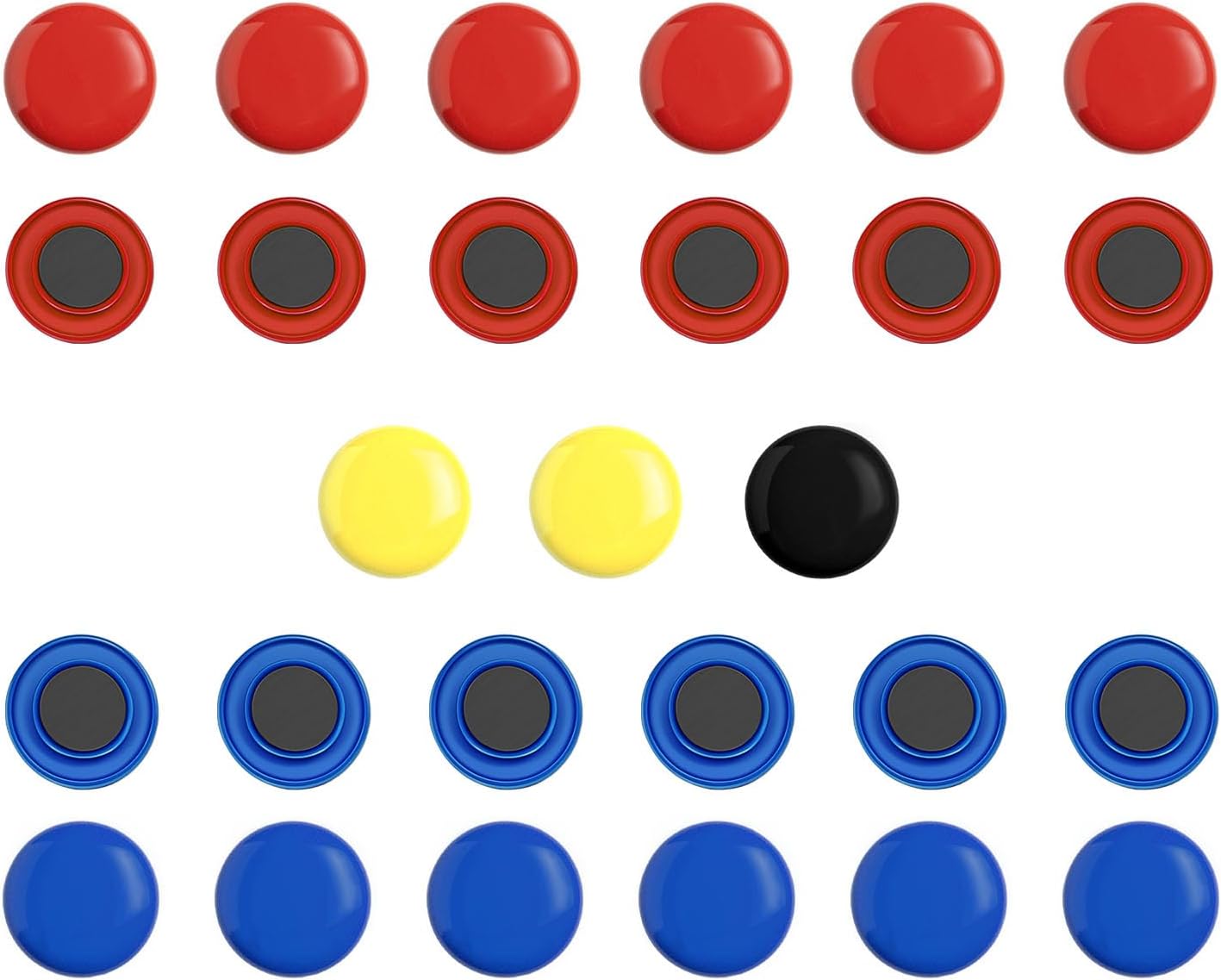 27-Piece Soccer Magnets - 2 Team Sport Goal Player Magnets for Magnetic Clipboard Coach Board, Compatible with Magnetic Whiteboard & Coach Board