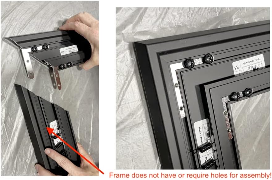 Silver Ticket Products S7 Series 6 Piece Thin Bezel Home Theater Fixed Frame 4K/8K Ultra HD, HDTV, HDR & Active 3D Projection Screen, 2.39:1 Format, 113" Diagonal, White Material S7-239113