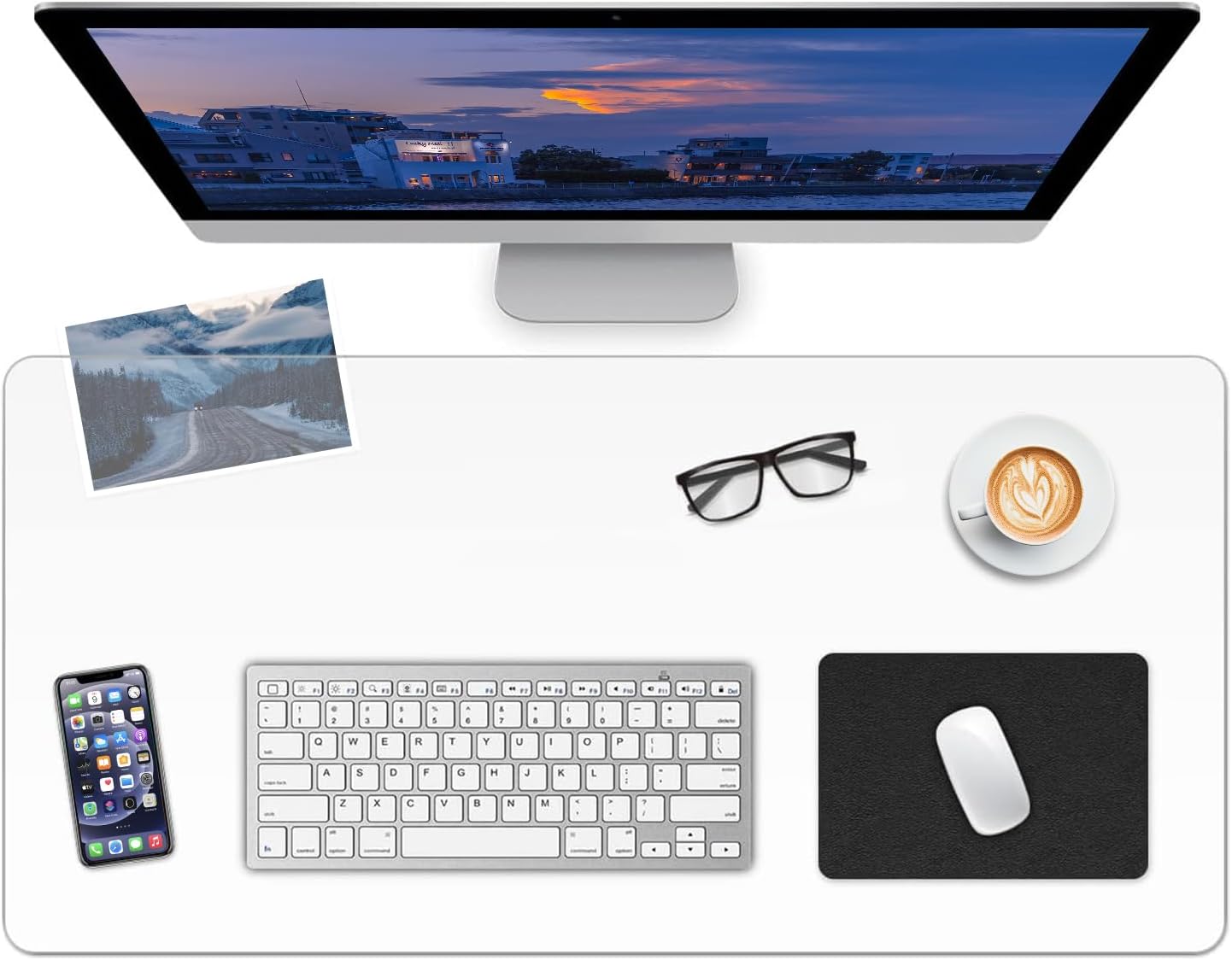 Clear Desk Mat, Non-Slip PVC Desk Protector Mat with Round Edge, Heat Resistant & Waterproof Clear Desk Writing Mat for Home and Office (23.6"*11.8")