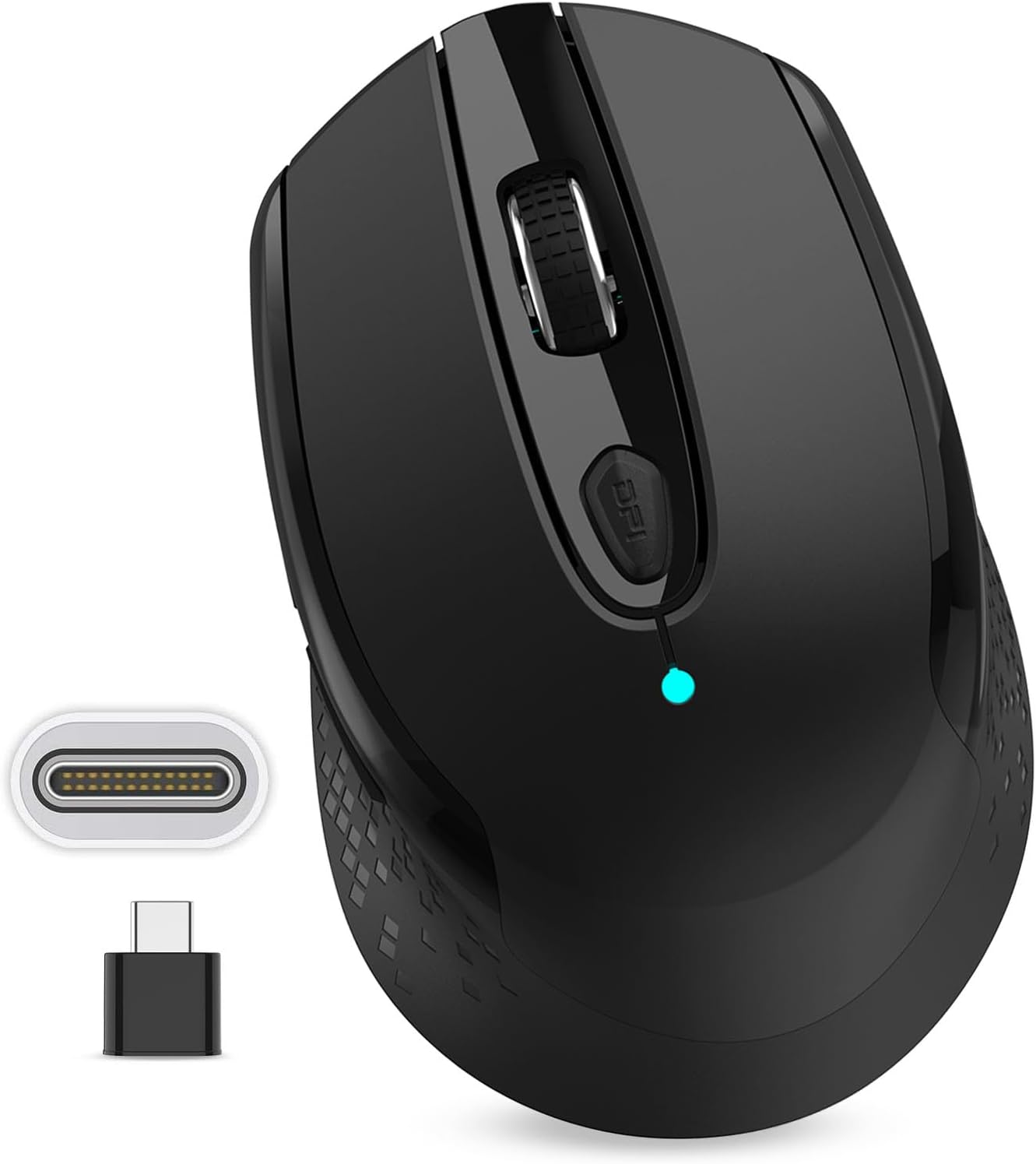 RaceGT USB C Wireless Mouse, Type C Silent Mouse for MacBook Air/Pro, 2.4G Cordless Computer Mice with 6 Buttons and 3 Adjustable DPI for Mac, Laptop, Desktop, PC
