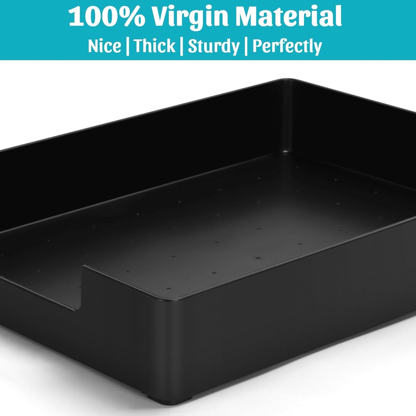 Letter-Size Tray Desk Letter Tray Paper Tray, Sturdy Heavy-Duty Plastic Printer Paper Tray, Single-Tier Stackable File Storage Organizer for Office Home (2, Black)