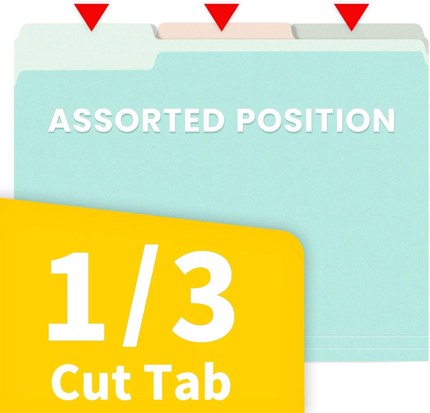 SUNEE File Folders, 100 Pack Manilla Folders 8.5 x 11, 10 Colors Folder Office Organization Home School Folders for Documents Files Paper