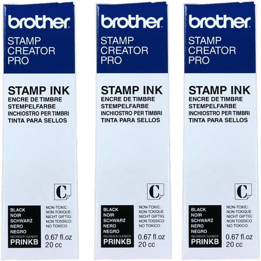 3/Pack Stamp Creator Rubber Stamp Ink Refill (Black) for Brother SC2000 StampCreator