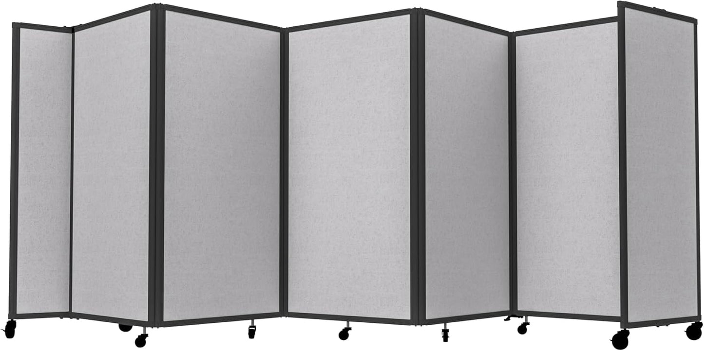 Versare Room Divider 360 Portable Wall Partition | Folding Panels | Large Freestanding Divider | Locking Wheels | Temporary Room Separator