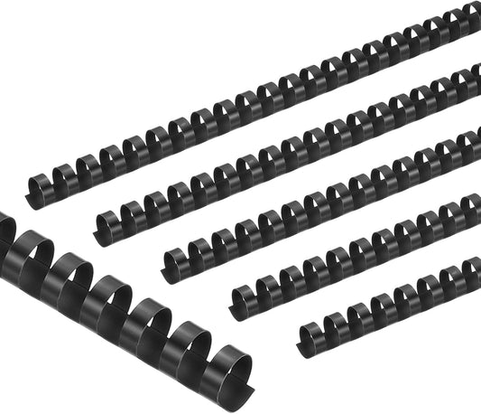 PATIKIL 16mm (5/8") Plastic Binding Combs, 50 Pcs 21 Rings Comb Binding Spines 120 Sheet Capacity Letter Size for Binding Paper Sheets Notebook Calendar Picture Album, Black