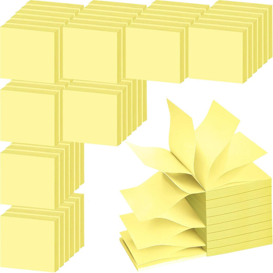 48 Pack 3840 Sheets Pop Up Sticky Notes 3X3 in Bright Color Self Sticky Note Pads Colorful Post Stickies for Office Home School Meeting, 80 Sheets/pad, Yellow
