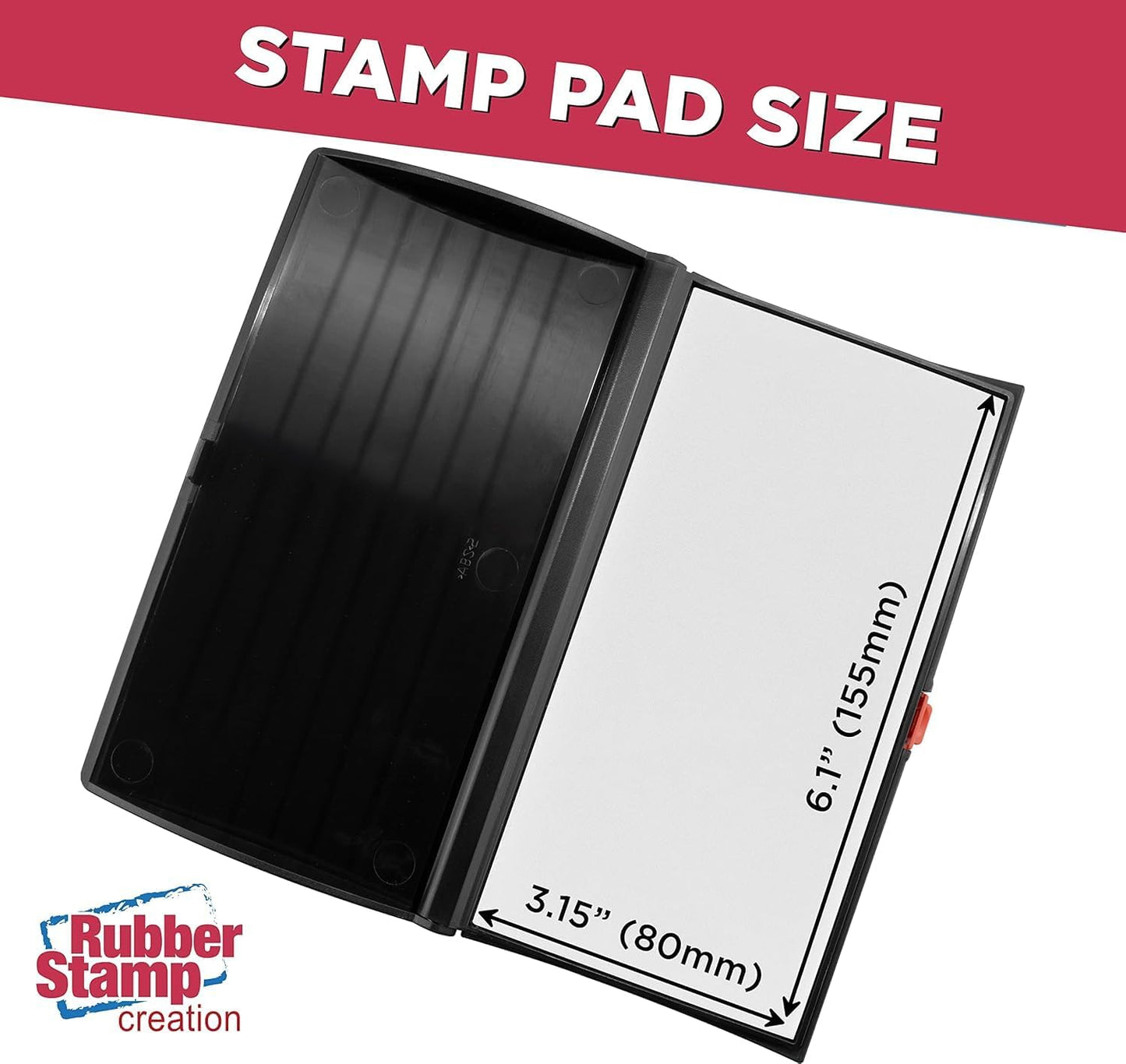 Large Premium Dry (No Ink) Stamp Pad - 3" by 6" - Quality Felt Pad - Case with Closing snap