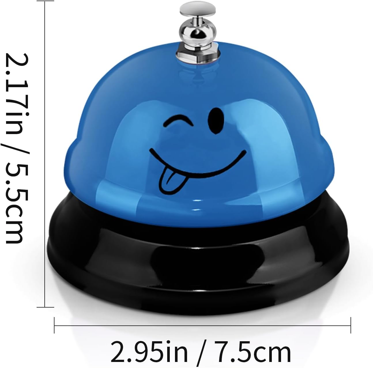 Tudomro 6 Pcs Call Service Dinner Bell for Desk Classroom Metal Smile Face Bell 3 Inch Diameter Anti Rust for Hotel Restaurant Office School Kitchen Bar(Vintage Colors)