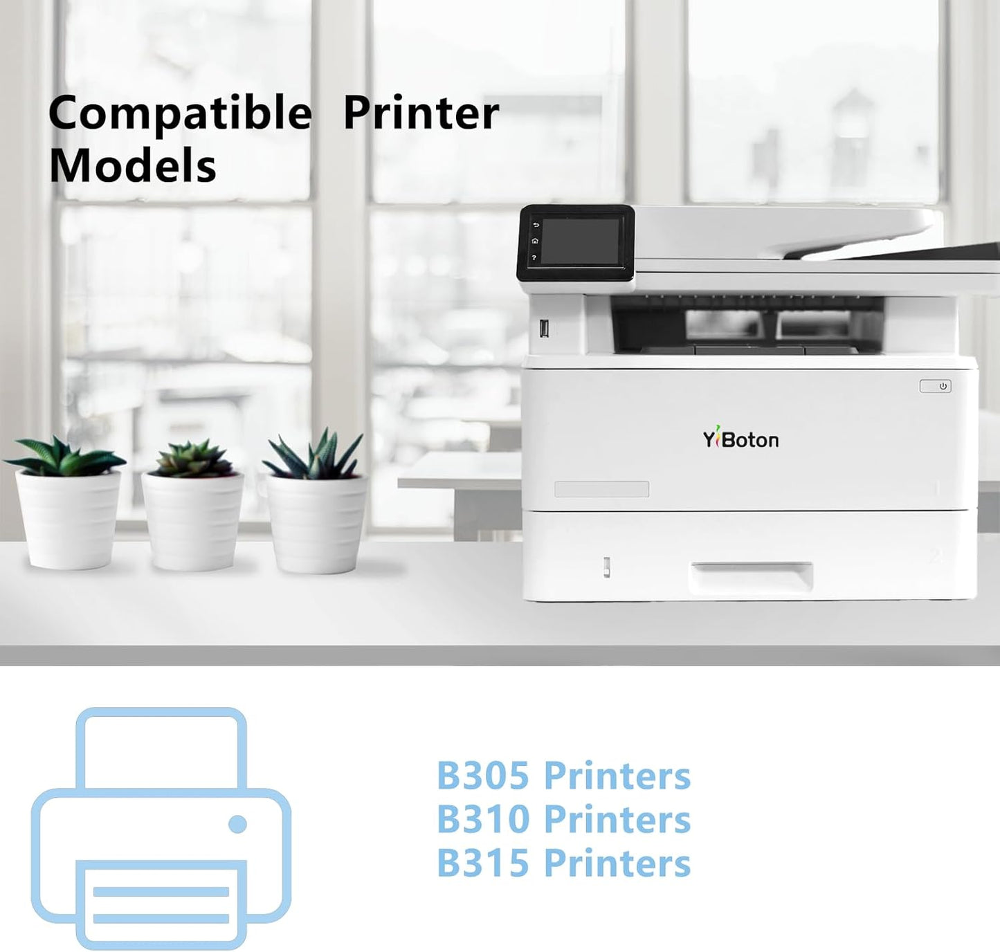 B305 B310 B315 Black Toner Cartridge (with New Chip) Replacement for Xerox 006R04376 006R04377 006R04378 Toner Cartridge Compatible for Xerox B305 B310 B315 Printer (8000 Pages)